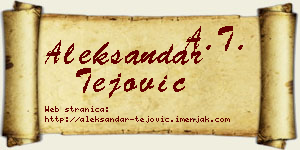 Aleksandar Tejović vizit kartica